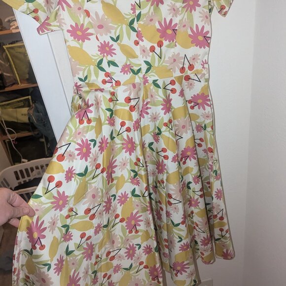 Ms Lulo 50s Style Floral pleated Dress (NWT) - Picture 5 of 7